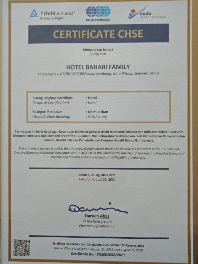Bahari Family Hotel Bitung Ngoại thất bức ảnh